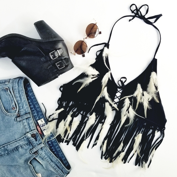 SOLD! Vintage//Real 60s Chopper Boho Suede Fringe - Picture 3 of 4